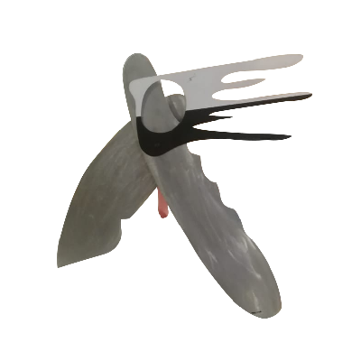 Brad Howe. Sin título. Escultura de aluminio pulido y laqueado