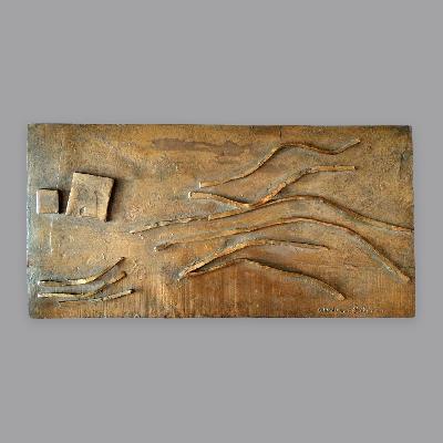 Waldemar Sjölander. Naturaleza Muerta, 1970. Placa de bronce