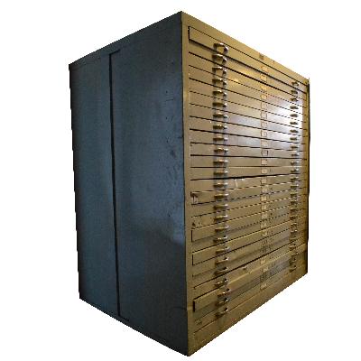 A_4 Planera grande en color gris con 25 cajones. 