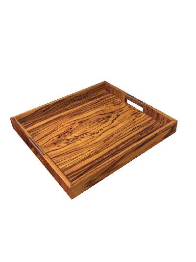 Charola elaborada en madera de palo de rosa