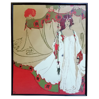 Jon Goodchild. Mujer con vestido blanco. Serigrafía