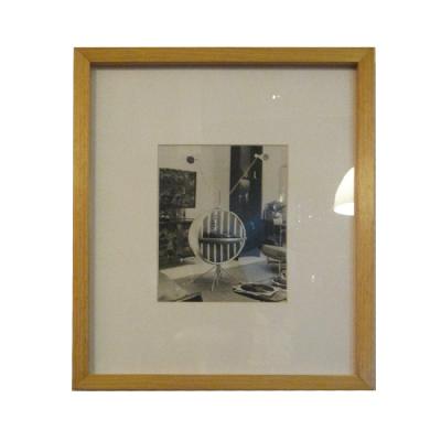 Fotografía en blanco y negro Music Ball 1959 con marco de madera