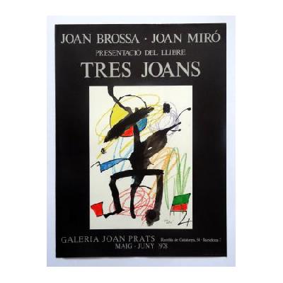 Joan Brossa y Joan Miró. Presentació del Llibre Tres Joans. Litografía