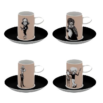 Conjunto 4 tazas café A Viagem 