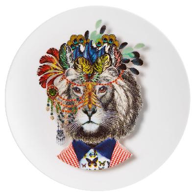 Plato para postre Jungle King Love Who You Want. Diseño de Christian Lacroix