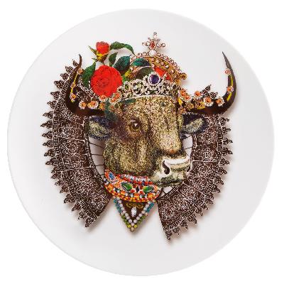 Plato para postre Monseigneur Bull Love Who You Want. Diseño de Christian Lacroix
