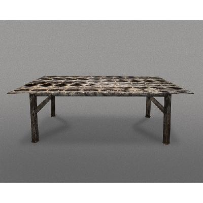 Mesa de centro en acero con cubierta calada 