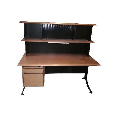 Escritorio ejecutivo en madera aglomerada y contrachapada de encino americano