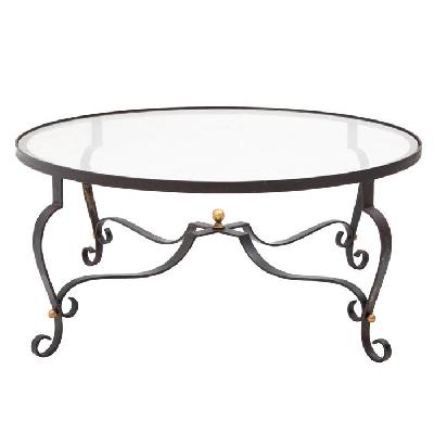 Arturo Pani. Mesa de centro circular en acero negro