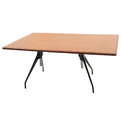 Escritorio en madera de nogal y metal con altura ajustable