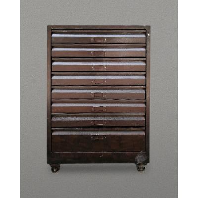 Planero estilo industrial en metal laqueado café