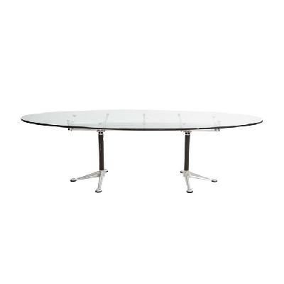 Bruce Burdick para Herman Miller KNOLL. Mesa de conferencias en aluminio y metal negro