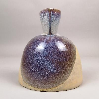 Base para lampara de mesa en ceramica beige 