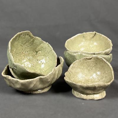 Set de saleros en cerámica de alta temperatura verde