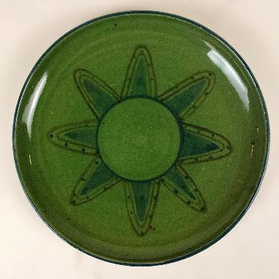 Plato en cerámica de alta temperatura color verde