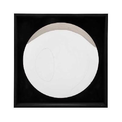 Espejo cóncavo con marco de madera laqueada negra