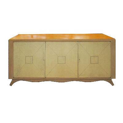 Arturo Pani. Credenza en madera de cedro rojo con puertas de pergamino