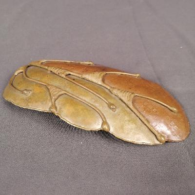 Hebilla estilo Brutalista de latón y cobre